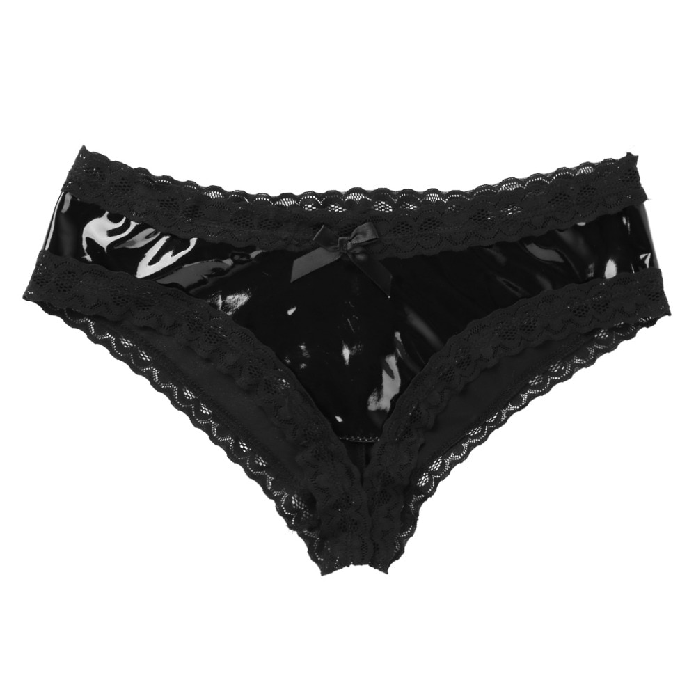 Patent Leather Panties with Bows and Open Crotch main image 0