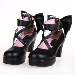 Madoka Magica Lolita Shoes - Matte Black, 43