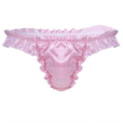 Soft & Shiny Frilly Sissy Manties - Pink, XL