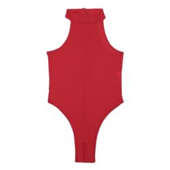 Eye-Catching High Cut Bodysuit - Red