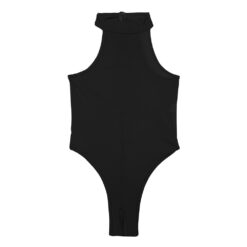 Eye-Catching High Cut Bodysuit - Black