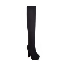 Black Thigh High Overknee Boots - Black, 11