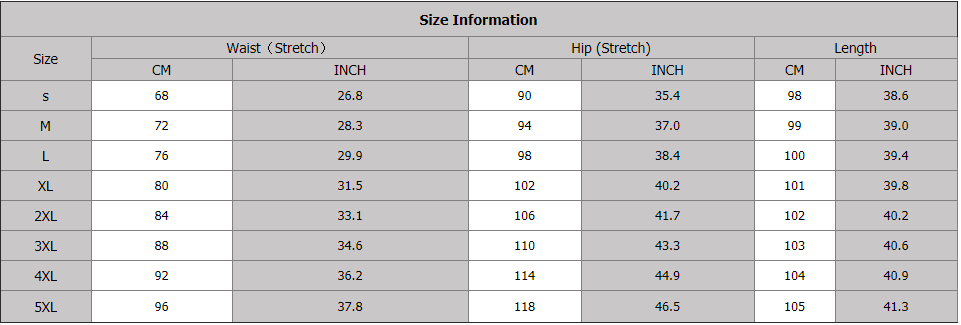 sissy jean size chart