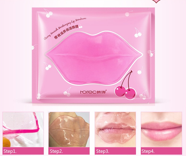 Beauty Pink Collagen Lip Mask Care Gel Mask Membrane Moisture Essence Anti-Ageing Crystal Pads Lip Membrane Lips Skin Care