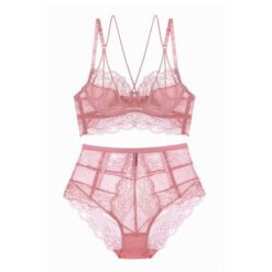 French Housewife Lace Lingerie - Pink, 85D