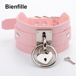 Locked Sissy Collar - PinkSilver