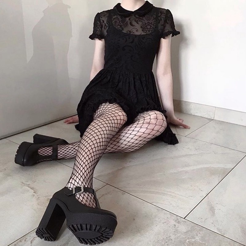 Gothic Girlfriend Lace Mini Dress - Image 5