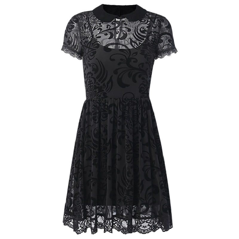 Gothic Girlfriend Lace Mini Dress - Image 6