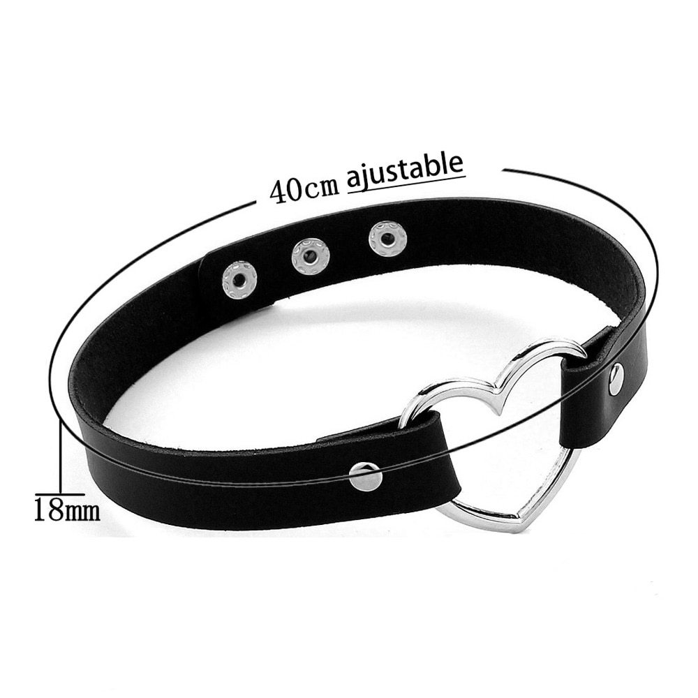 Femboy Heart Leather Collar - Image 3