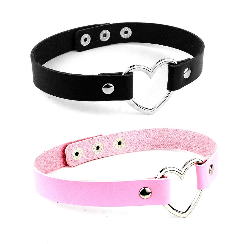 Femboy Heart Leather Collar - Image 2