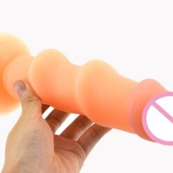 Big Ribbed Dildo - Flesh