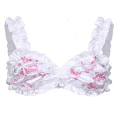 Sissy Dream Satin Panties - White Bra Top, M
