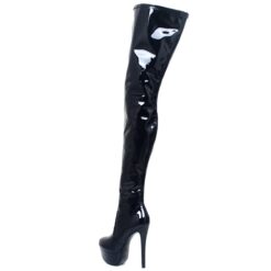 Bad Bitch Thigh High Boots - Black shiny, 13