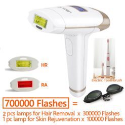 Goodbye Hair IPL Epilator - 700K Flash + Toothbrush