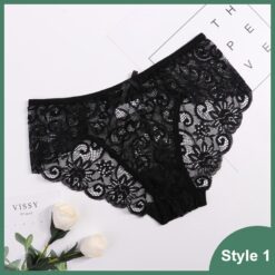 Blissful Lace Panties - Black, M