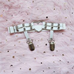 Love Heart Leg Belts - white