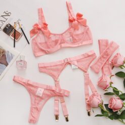 Girly Glitz Lingerie Set - Light pink, M