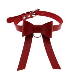 Leather Bow Gothic Choker - Image 5