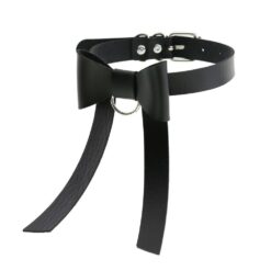 Leather Bow Gothic Choker - Image 2