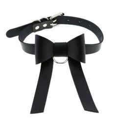 Leather Bow Gothic Choker