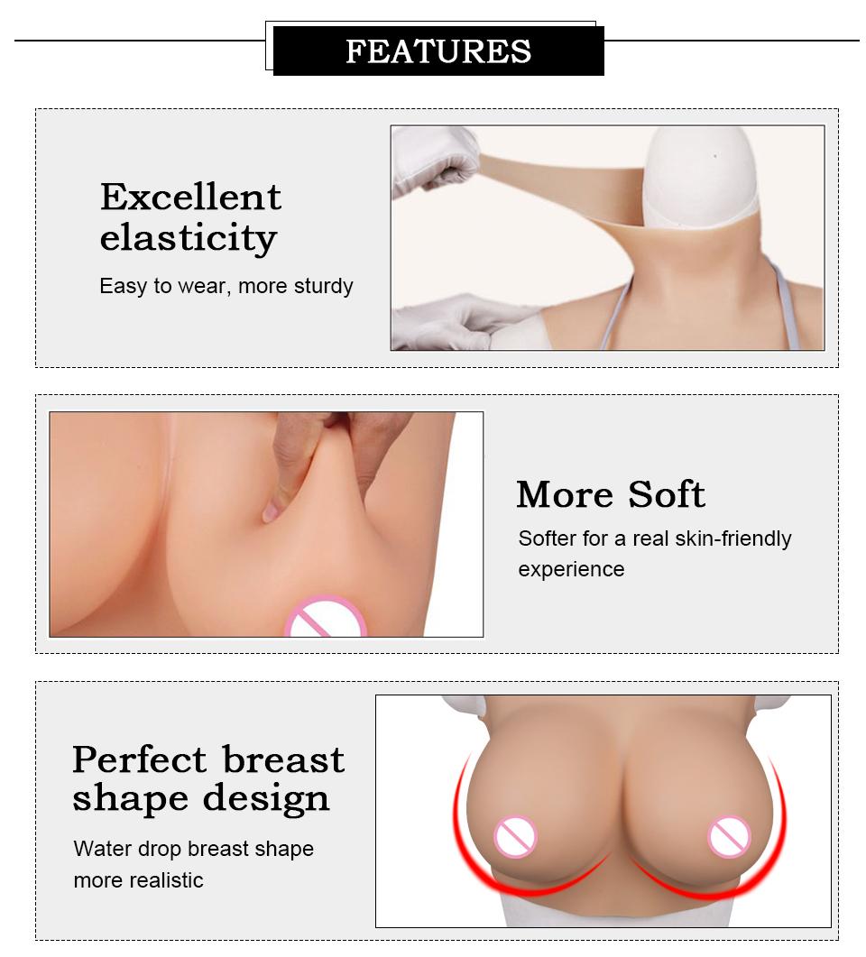 Dokier Silicone Breast Forms Fake Artificial Huge Boobs for Mastectomy Crossdresser Transvestite Sissy Drag Queen Cosplay Chest