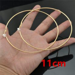 Rose Gold Clip Hoops - gold clip 11cm