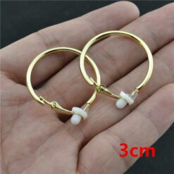 Rose Gold Clip Hoops - gold clip 3cm