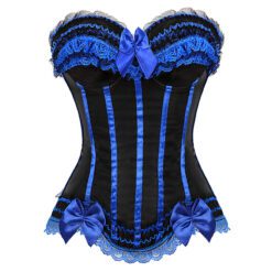 Sissified Bow Lace Corset - 8068 blue, XXL