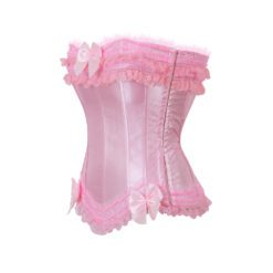 Sissified Bow Lace Corset - 070 Pink top, L