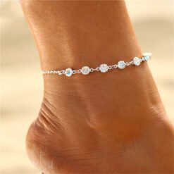 Heart Chain Rhinestone Anklet - Image 6