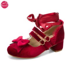 Sissy Velvet Bow Mary Janes