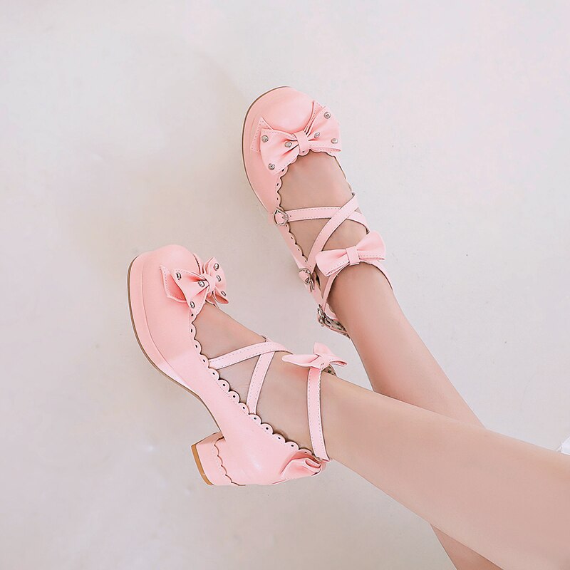 Sissy Cross Strap Lolita Shoes - Image 5