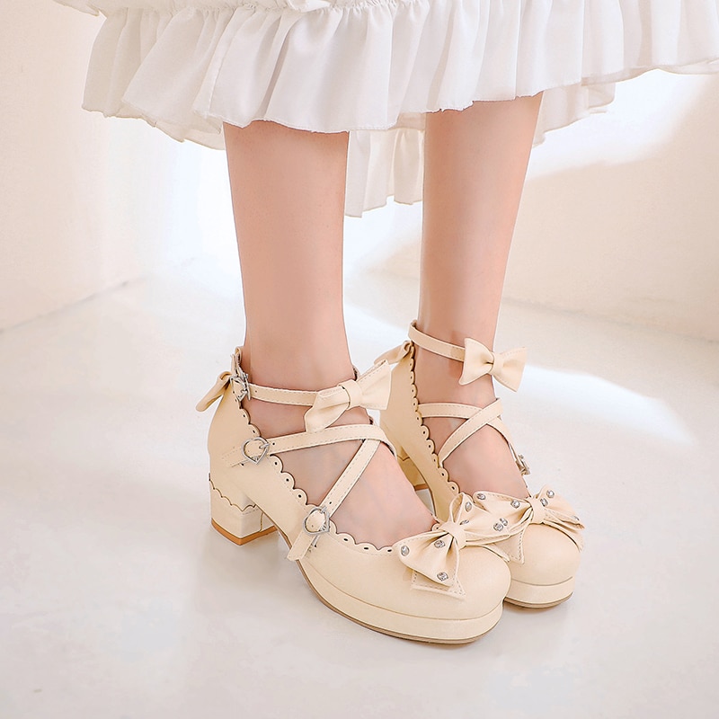Sissy Cross Strap Lolita Shoes - Image 3
