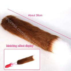 Puppy Play Butt Plug - with Artificial tail BR, 2.6 INCH