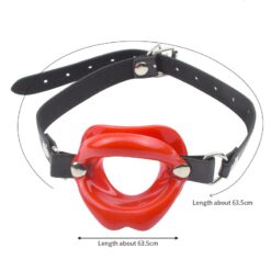 Sissy Lips Leather Gag - Red Gag