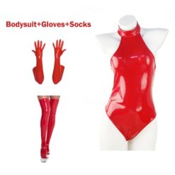 Latex Goddess Bodysuit Set - Red D, 2XL-3XL