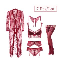 Sissy Boudoir Lace Trio Set - wine red, 90C