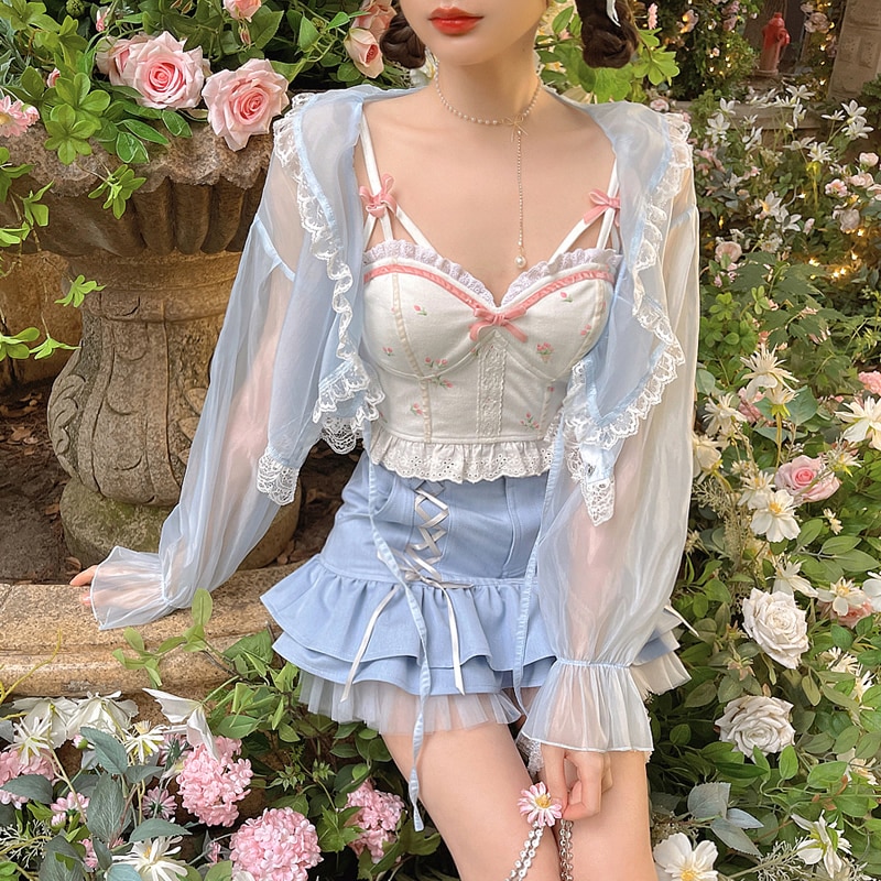 Soft Bloom Tank Cardigan Set - Image 2