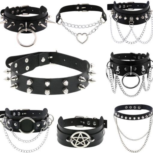 Goth Babe Leather Choker