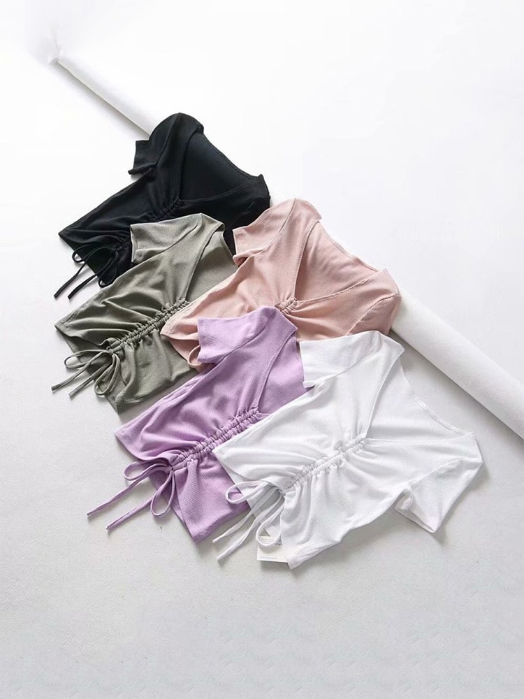 Tie-Up V-Neck Crop Tank - Image 4