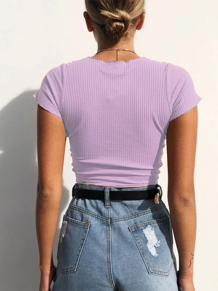 Tie-Up V-Neck Crop Tank - Image 3