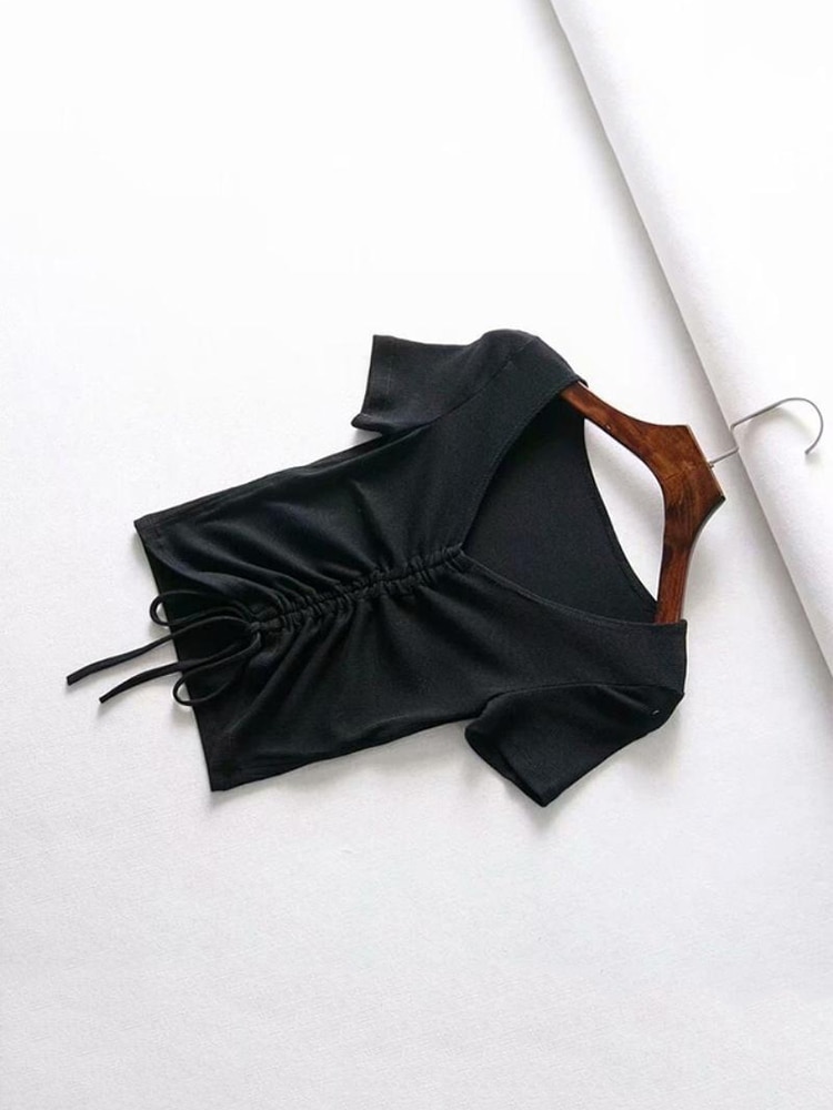 Tie-Up V-Neck Crop Tank - Image 6