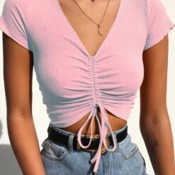 Tie-Up V-Neck Crop Tank
