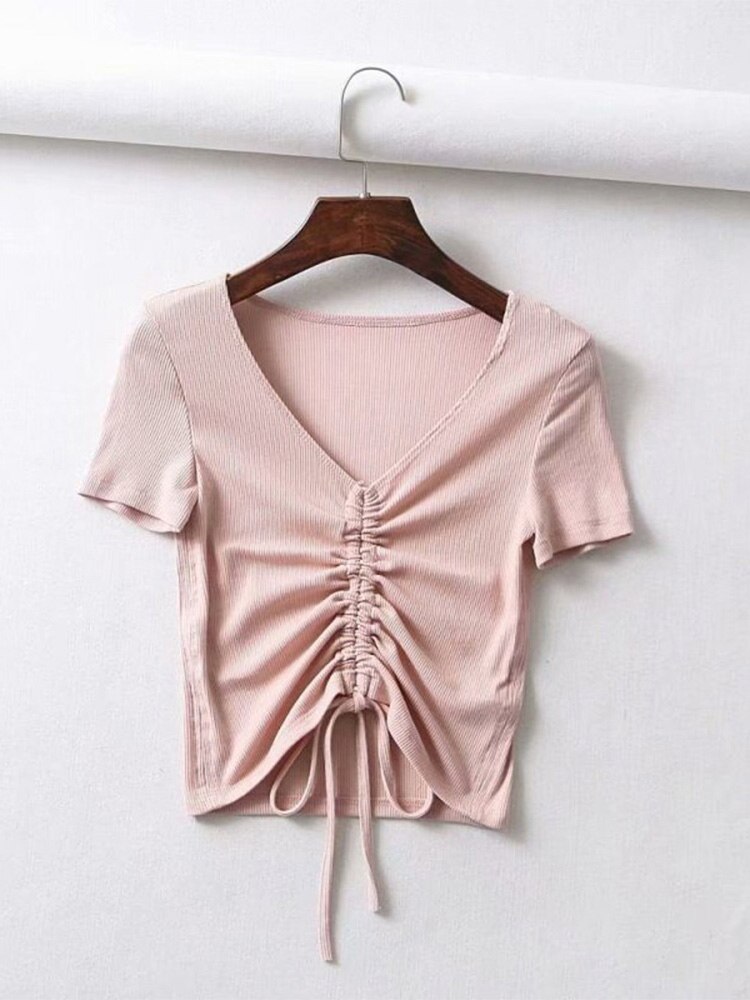 Tie-Up V-Neck Crop Tank - Image 5