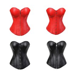 Faux Leather Bustier Corset