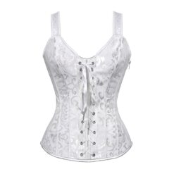 Steampunk Cupped Corset - 6806-White, M