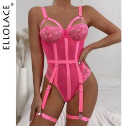 Cherry Bombshell Bodysuit - Neon pink, M