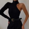 One-Shoulder Knit Bodysuit