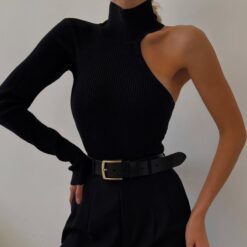 One-Shoulder Knit Bodysuit