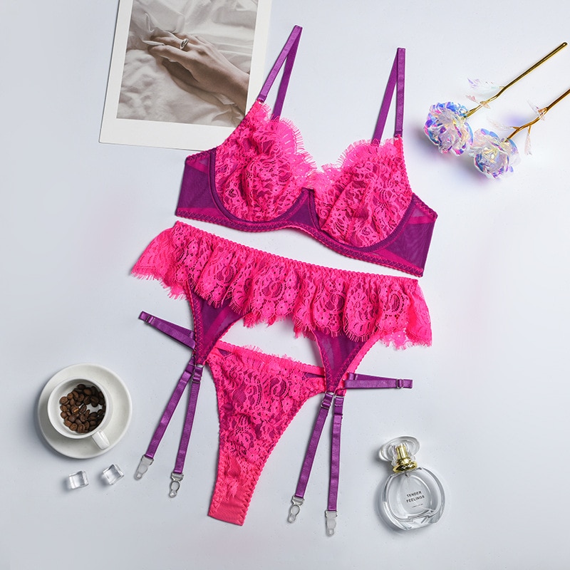 Lace Patchwork Lingerie Trio - Image 6